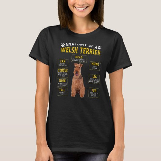 女性男性用の解剖学ウェルシュテリア Tシャツ (正面)