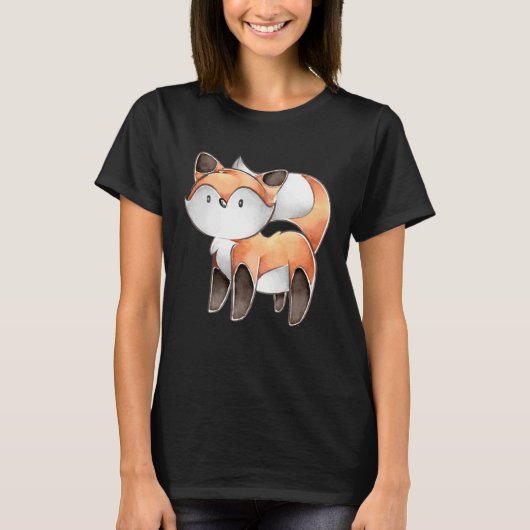 女性男性用キツネ3 Tシャツ (正面)