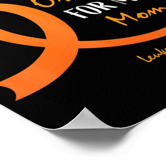 女性男性私は衣服オレンジ私の母の白血病A ポスター (角)