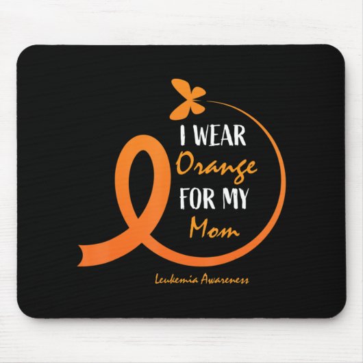 女性男性私は衣服オレンジ私の母の白血病A マウスパッド (正面)