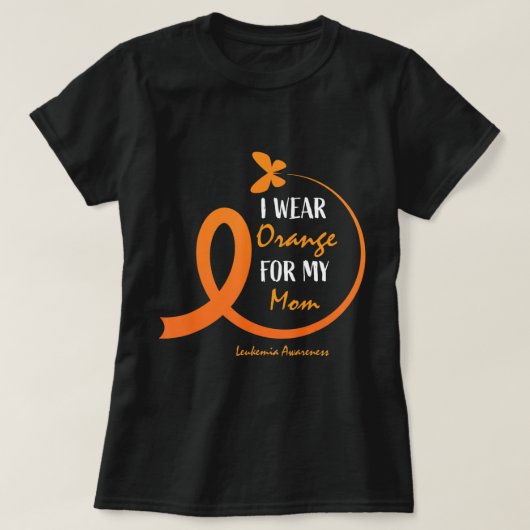 女性男性私は衣服オレンジ私の母の白血病A Tシャツ (デザイン正面)