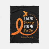 女性男性I衣服オレンジ私の弟の白血病Aw フリースブランケット (正面)