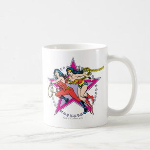女性疑問に思の星の背景 コーヒーマグカップ