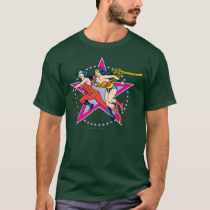 女性疑問に思の星の背景 Tシャツ