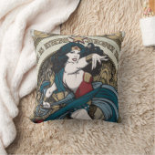 女性疑問に思アールヌーボーパネル クッション (ブランケット)