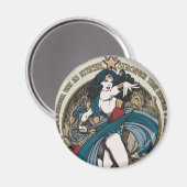 女性疑問に思アールヌーボーパネル マグネット (正面/裏面)