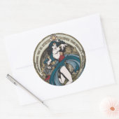 女性疑問に思アールヌーボーパネル ラウンドシール (封筒)