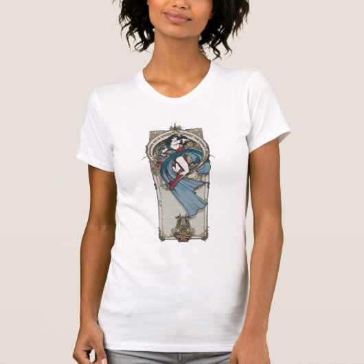 女性疑問に思アールヌーボーパネル Tシャツ (正面)