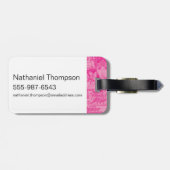 女性疑問に思ピンク漫画ブックコラージュロゴ ラゲッジタグ (裏面横)