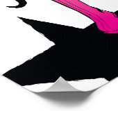 女性疑問に思ブラシタイポグラフィアート ポスター (角)