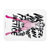 女性疑問に思ブラシタイポグラフィアート マグネット (横)