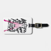 女性疑問に思ブラシタイポグラフィアート ラゲッジタグ (正面横)