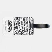 女性疑問に思ブラシタイポグラフィアート ラゲッジタグ (裏面横)