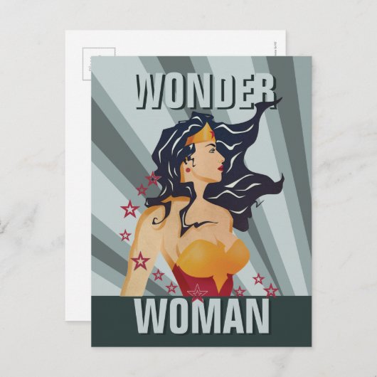 女性疑問に思レトロプロファイル日が差すこと ポストカード (正面/裏面)