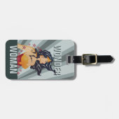 女性疑問に思レトロプロファイル日が差すこと ラゲッジタグ (正面横)