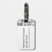 女性疑問に思黄ピンク層シルエット ラゲッジタグ (裏面縦)