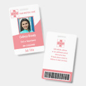 女性病パーソナライズされた院または診療所の従業員 バッジ (正面＆裏面)