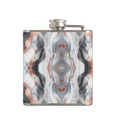 女性的ゴージャスなローズゴールドシルバー＆ホワイト大理石 フラスク (裏面)