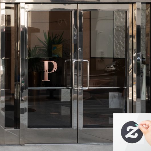 女性的シグネチャーローズゴールドPモノグラムロゴ ウィンドウサイン (オフィスドア)