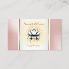 女性的 流行 現代風 エレガントな 白い蓮 名刺