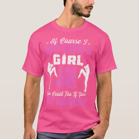 女性皮肉キックボクシングおもしろい引用文 Tシャツ (正面)