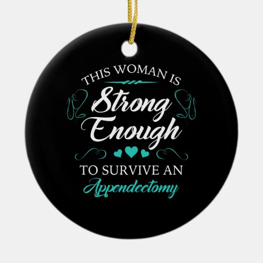 女性盲腸の手術回復 セラミックオーナメント (正面)