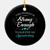 女性盲腸の手術回復 セラミックオーナメント (裏面)