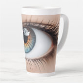 女性眼球マクロ カフェラテマグ (右アングル)