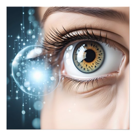 女性眼球マクロ フォトプリント            (正面)