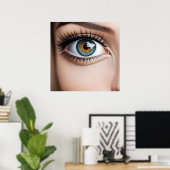 女性眼球マクロ ポスター (ホームオフィス)