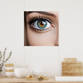 女性眼球マクロ ポスター (キッチン)