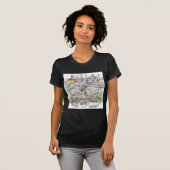 女性着色スケッチシャツ Tシャツ (正面フル)