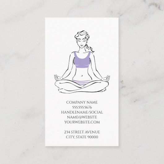 女性瞑想ヨガ |石板 名刺 (裏面)