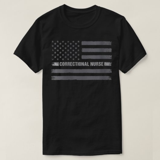 女性矯正ナースUSAアメリカ国旗のヴィンタグ Tシャツ (デザイン正面)