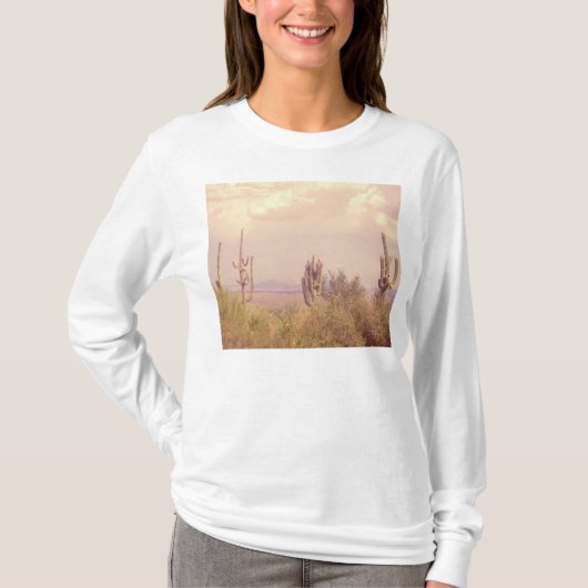 女性砂漠の夢のフード付きスウェットシャツ Tシャツ (正面)