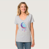 女性神秘的な半月の結晶の贈り物 Tシャツ (正面フル)