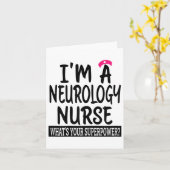 女性神経学ナースおもしろい看護学校と私 カード (黄色い花)