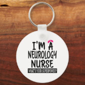 女性神経学ナースおもしろい看護学校と私 キーホルダー (正面)