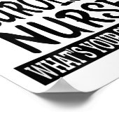 女性神経学ナースおもしろい看護学校と私 ポスター (角)