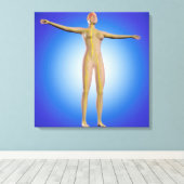 女性神経系の概念像 キャンバスプリント (インサイチュ (ウッドフロア))