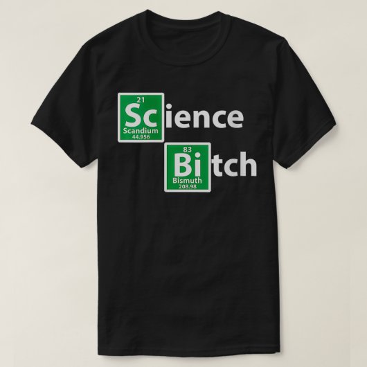 女性科学おもしろい周期元素科学VNec Tシャツ (デザイン正面)