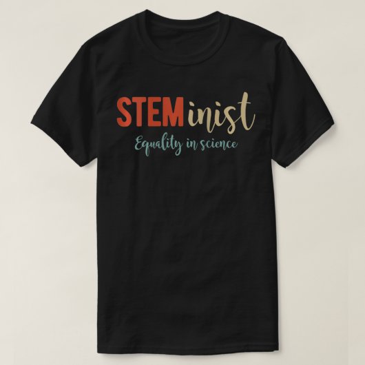 女性科学の女の子のSTEMinist衣装の平等 Tシャツ (デザイン正面)