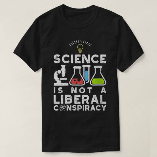 女性科学は陰謀自由主義の科学ではない Tシャツ (デザイン正面)