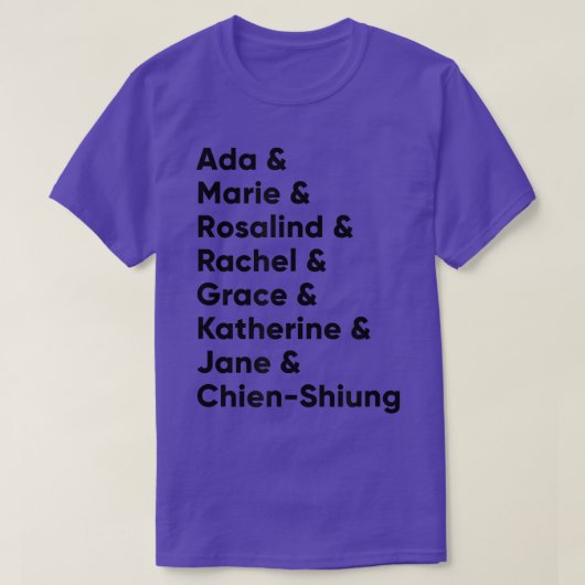 女性科学史STEM女性のエンパワーメントF Tシャツ (デザイン正面)