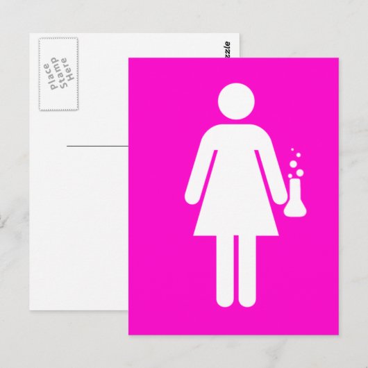 女性科学者 ポストカード (正面/裏面)