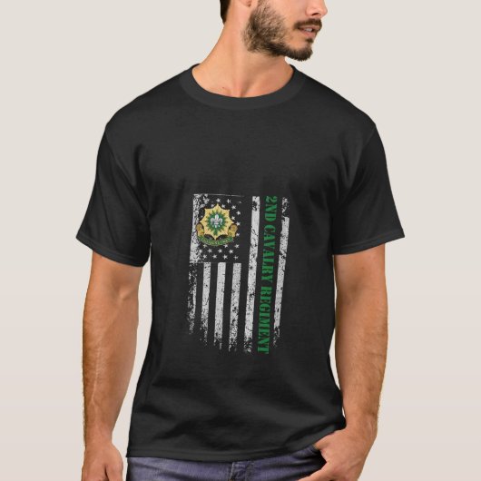 女性第2装甲騎兵連隊退役軍人USA Fl Tシャツ (正面)
