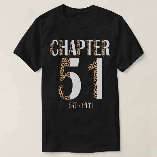 女性第51章Est 1971ヒョウおもしろい51誕生 Tシャツ (デザイン正面)