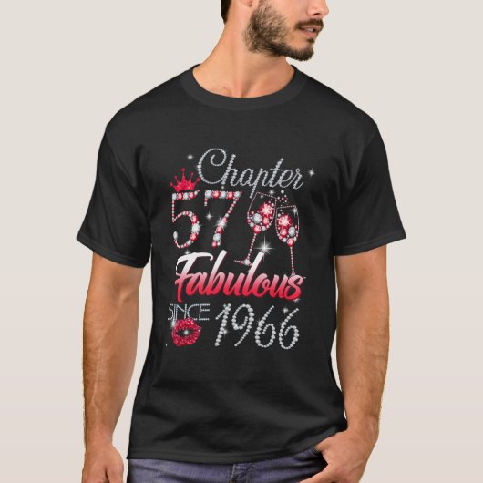 女性第57章1966年57回目の誕生以来の素晴らしい Tシャツ (正面)