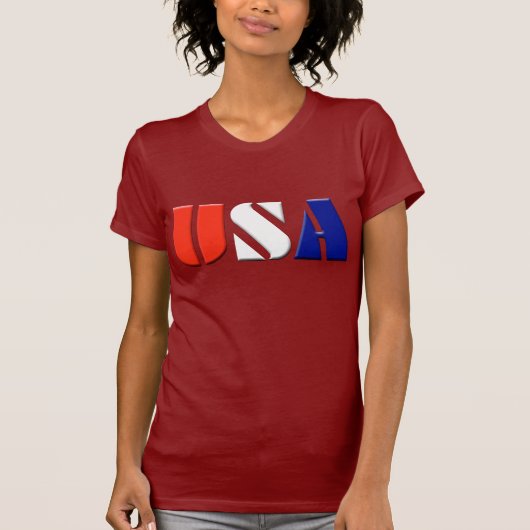 女性米国の愛国心が強い上 Tシャツ (正面)