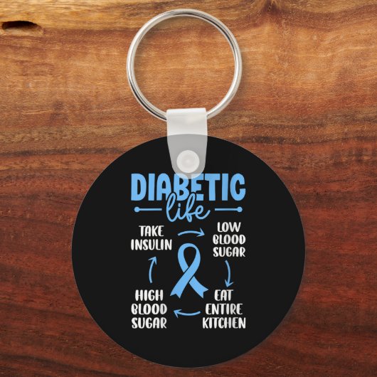 女性糖尿病性低血糖食べ全Ki キーホルダー (正面)